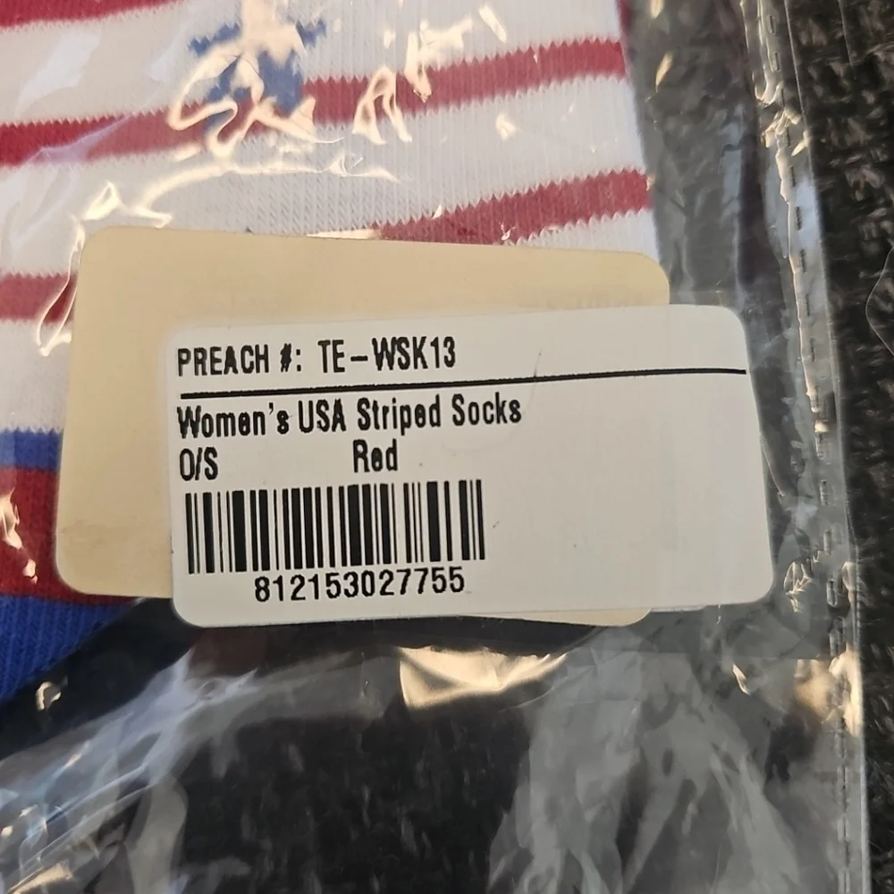 NWT Tipsy Elves Women's USA Striped Patriotic Socks One Size Red White & Blue